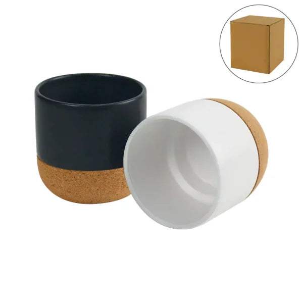 BYFT Ceramic Cup with Cork Base 6 oz Matte Finish