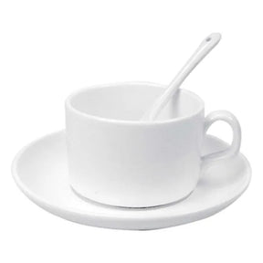 BYFT Ceramic Saucer Teacups with Spoon