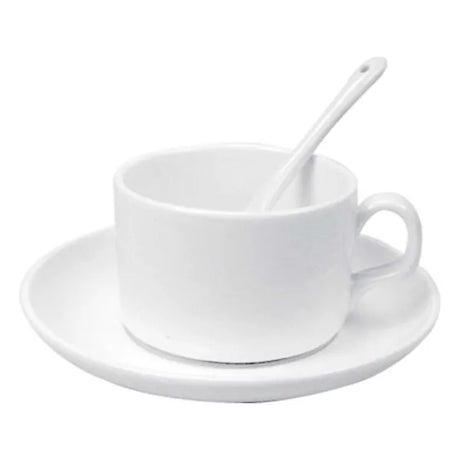 BYFT Ceramic Saucer Teacups with Spoon