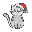BYFT Embroidered For You Cat with Christmas Cap Designed T-Shirts