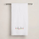 BYFT Embroidered For You Personalised Cotton Towel - Christmas - Light Garland Design High Quality Embroidery Perfect For Gifting