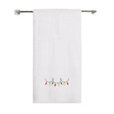 BYFT Embroidered For You Personalised Cotton Towel - Christmas - Light Garland Design High Quality Embroidery Perfect For Gifting