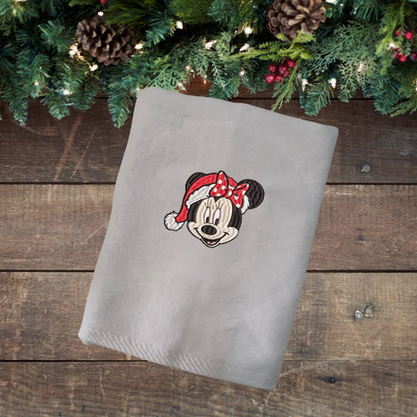 BYFT Embroidered For You Personalised Cotton Towel - Christmas - Minnie Face Design High Quality Embroidery Perfect For Gifting