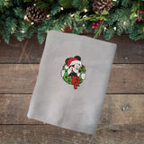 BYFT Embroidered For You Personalised Cotton Towel - Christmas - Mouse in Wreath Design High Quality Embroidery Perfect For Gifting