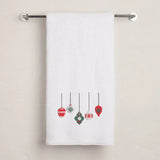 BYFT Embroidered For You Personalised Cotton Towel - Christmas - Ornament Set Design High Quality Embroidery Perfect For Gifting