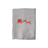 BYFT Embroidered For You Personalised Cotton Towel - Christmas - Sleigh with Reindeer Design High Quality Embroidery Perfect For Gifting