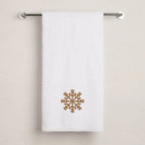 BYFT Embroidered For You Personalised Cotton Towel - Christmas - Snowflakes Design High Quality Embroidery Perfect For Gifting