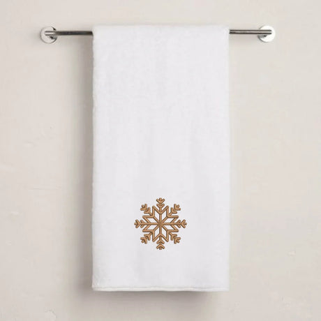 BYFT Embroidered For You Personalised Cotton Towel - Christmas - Snowflakes Design High Quality Embroidery Perfect For Gifting