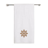 BYFT Embroidered For You Personalised Cotton Towel - Christmas - Snowflakes Design High Quality Embroidery Perfect For Gifting