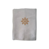 BYFT Embroidered For You Personalised Cotton Towel - Christmas - Snowflakes Design High Quality Embroidery Perfect For Gifting