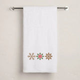 BYFT Embroidered For You Personalised Cotton Towel - Christmas - Snowflakes Trio Design High Quality Embroidery Perfect For Gifting