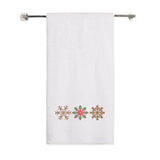 BYFT Embroidered For You Personalised Cotton Towel - Christmas - Snowflakes Trio Design High Quality Embroidery Perfect For Gifting