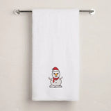 BYFT Embroidered For You Personalised Cotton Towel - Christmas - Classic Snowman with Red Scarf Design High Quality Embroidery Perfect For Gifting
