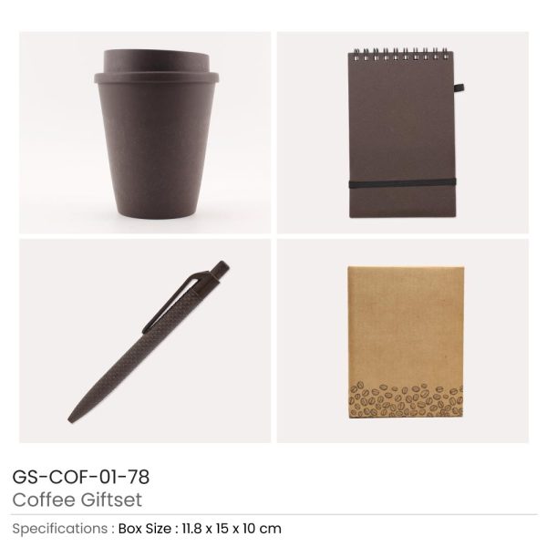 BYFT Coffee Gift Sets with Cup, Notepad, and Pen Set of 01