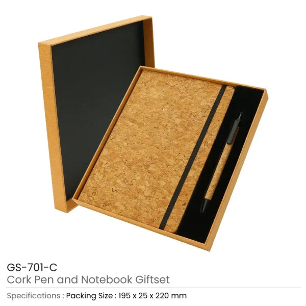 BYFT Cork Notebook and Ball Pen Gift Sets - Cork Set of 01