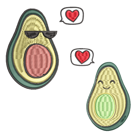 BYFT Embroidered For You Avacado Valentine Designed Couple T-Shirt