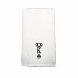 منشفة قطنية مخصصة مطرزة خصيصًا لك من BYFT - تصميم Crown King Spades تطريز عالي الجودة مثالي للهدايا
