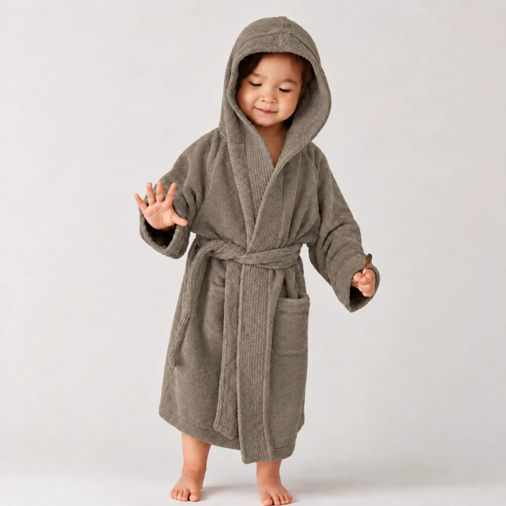BYFT Daffodil Kids Hooded Bathrobe Luxury Cotton Soft, Absorbent, Quick-Dry