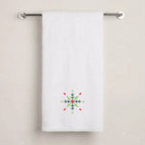 BYFT Embroidered For You Personalised Cotton Towel - Christmas - Diamond Snowflake Design High Quality Embroidery Perfect For Gifting
