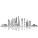 BYFT Modern Cityscape Tote Bag – Dubai Skyline Line Art Printed Reusable Tote | Eco-Friendly Daily Carry Bag (Set of 1)
