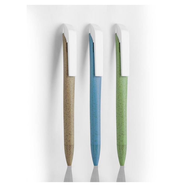 BYFT Push Eco Pen Made of Wheat Material - Blue Ink