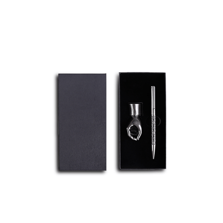 BYFT Twist Pen With Hand Shaped Holder With Brass Material Pen Stand - Blue Ink