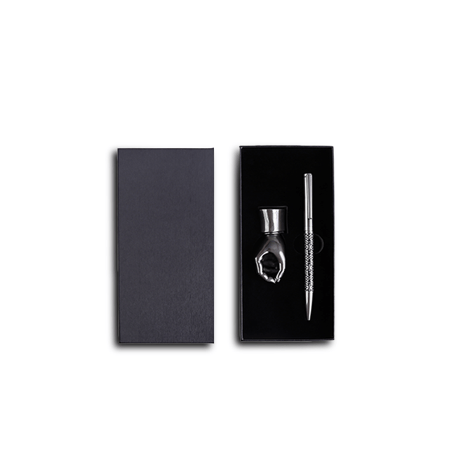 BYFT Twist Pen With Hand Shaped Holder With Brass Material Pen Stand - Blue Ink