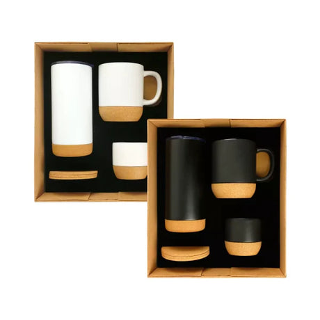 BYFT Cork Drinkware Gift Sets in a Cardboard Gift Box GS-10 - Black Set of 01