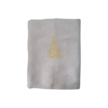 BYFT Embroidered For You Personalised Cotton Towel - Christmas - Elegant Loop Christmas Tree Design High Quality Embroidery Perfect For Gifting