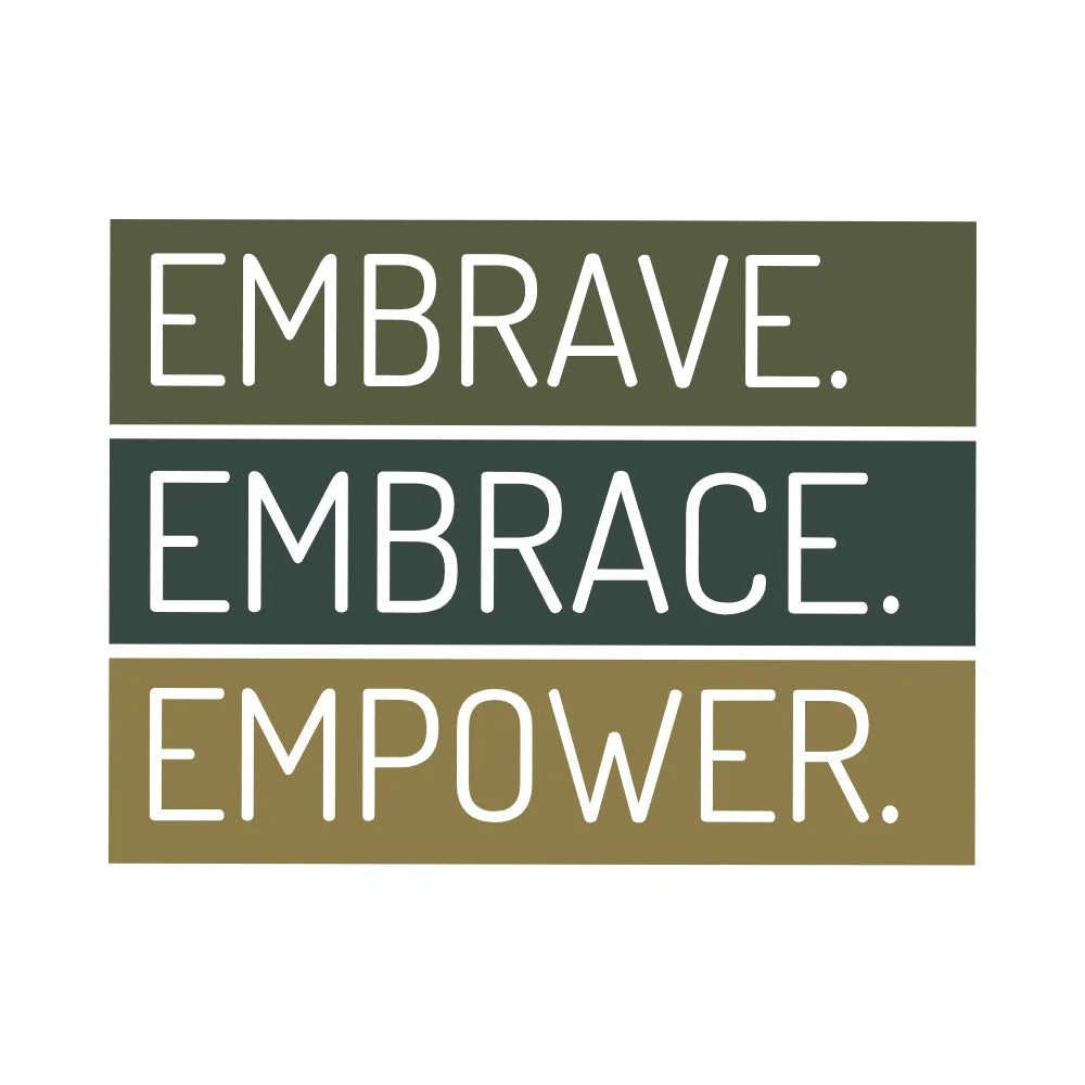BYFT Inspirational Typography Tote Bag – “Embrave. Embrace. Empower.” Printed Reusable Tote | Eco-Friendly Daily Carry Bag (Set of 1)