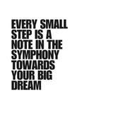 BYFT Inspirational Quote Tote Bag – “Every Small Step” Symphony Printed Reusable Tote | Eco-Friendly Daily Carry Bag (Set of 1)