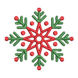 BYFT Embroidered For You Personalised Cotton Towel - Christmas - Festive Red & Green Snowflake Design High Quality Embroidery Perfect For Gifting