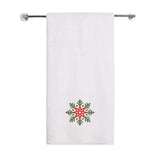 BYFT Embroidered For You Personalised Cotton Towel - Christmas - Festive Red & Green Snowflake Design High Quality Embroidery Perfect For Gifting