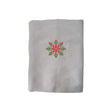 BYFT Embroidered For You Personalised Cotton Towel - Christmas - Festive Red & Green Snowflake Design High Quality Embroidery Perfect For Gifting