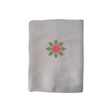 BYFT Embroidered For You Personalised Cotton Towel - Christmas - Festive Red & Green Snowflake Design High Quality Embroidery Perfect For Gifting
