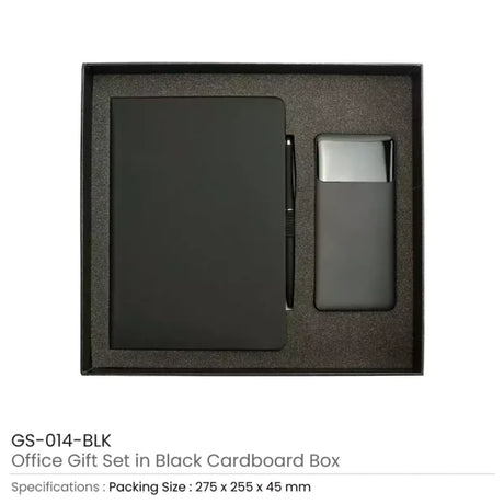 BYFT Promotional Office Gift Sets in Cardboard Box - Black Set of 01