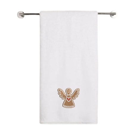 BYFT Embroidered For You Personalised Cotton Towel - Christmas - Gingerbread Angel Cookie Design High Quality Embroidery Perfect For Gifting