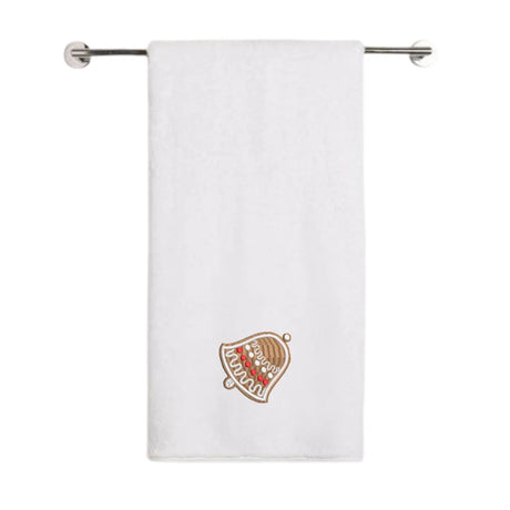BYFT Embroidered For You Personalised Cotton Towel - Christmas - Gingerbread Bell Cookie Design High Quality Embroidery Perfect For Gifting