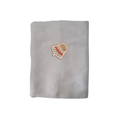 BYFT Embroidered For You Personalised Cotton Towel - Christmas - Gingerbread Bell Cookie Design High Quality Embroidery Perfect For Gifting
