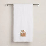 BYFT Embroidered For You Personalised Cotton Towel - Christmas - Gingerbread House Cookie Design High Quality Embroidery Perfect For Gifting