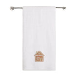 BYFT Embroidered For You Personalised Cotton Towel - Christmas - Gingerbread House Cookie Design High Quality Embroidery Perfect For Gifting