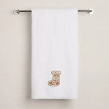 BYFT Embroidered For You Personalised Cotton Towel - Christmas - Gingerbread Stocking Cookie Design High Quality Embroidery Perfect For Gifting