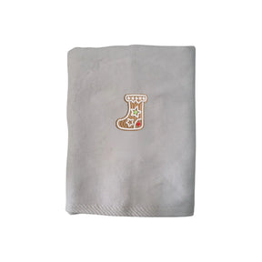 BYFT Embroidered For You Personalised Cotton Towel - Christmas - Gingerbread Stocking Cookie Design High Quality Embroidery Perfect For Gifting