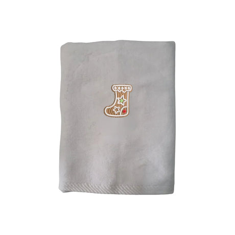 BYFT Embroidered For You Personalised Cotton Towel - Christmas - Gingerbread Stocking Cookie Design High Quality Embroidery Perfect For Gifting