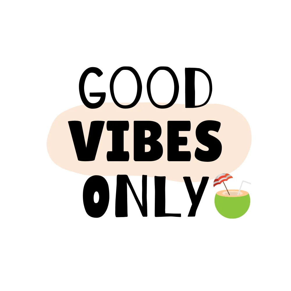 BYFT Tropical Tote Bag – “Good Vibes Only” Coconut Printed Reusable Tote | Eco-Friendly Daily Carry Bag (Set of 1)