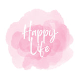 BYFT Aesthetic Lifestyle Tote Bag – “Happy Life” Printed Reusable Tote | Eco-Friendly Daily Carry Bag (Set of 1)