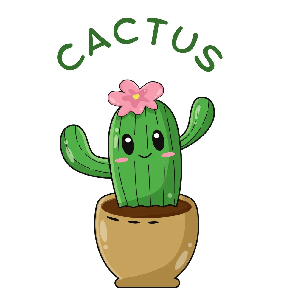 BYFT Adorable Succulent Tote Bag – Happy Cactus Floral Illustration Reusable Tote | Eco-Friendly Daily Carry Bag (Set of 1)