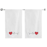 BYFT Embroidered For You Personalised Couple Towel - Heart Beat Design High Quality Embroidery Perfect For Gifting