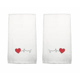 BYFT Embroidered For You Personalised Couple Towel - Heart Beat Design High Quality Embroidery Perfect For Gifting