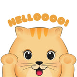 BYFT Friendly Cat Tote Bag – “HELLOOOO!” Ginger Kitten Printed Reusable Tote | Eco-Friendly Daily Carry Bag (Set of 1)